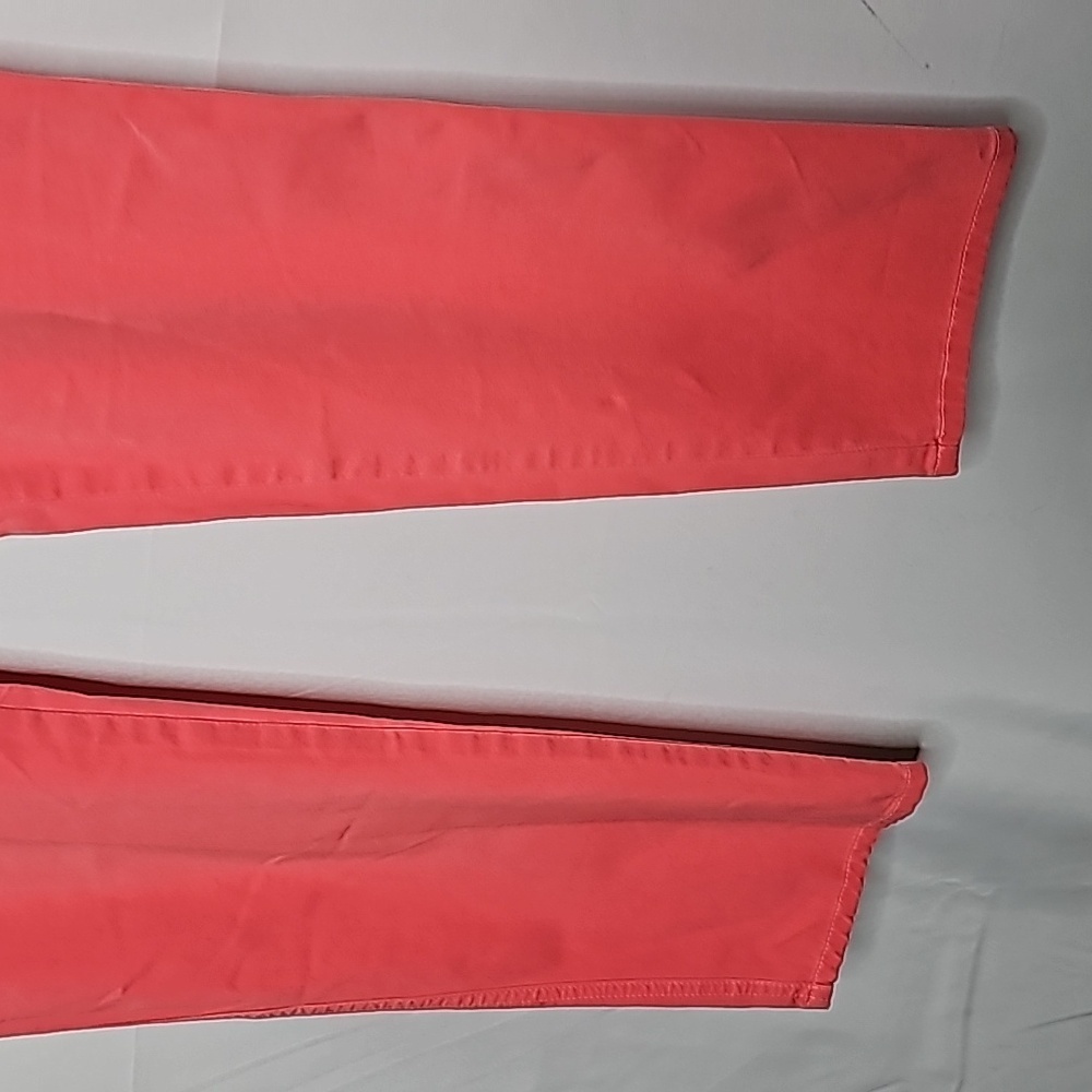 Fabrizio Gianni cotton twill stretch straight leg melon pink comfort pants sz 8 - Picture 4 of 7